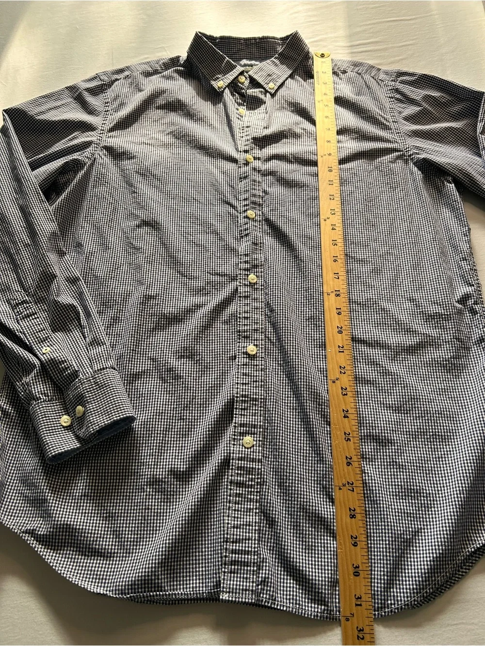 Banana Republic Blue Gingham Soft Wash Slim Fit Shirt XL Tall